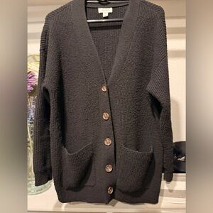Chunky  Black Cardigan Sweater